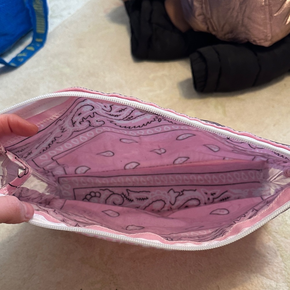 Pink Paisley Bandana Print Pouch - Picture 3 of 5